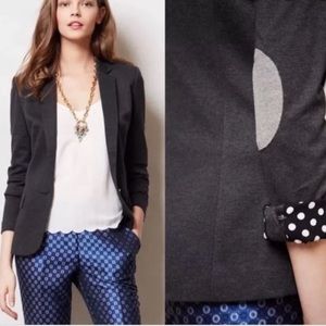 Cartonnier Black Blazer with Gray Elbow Patch